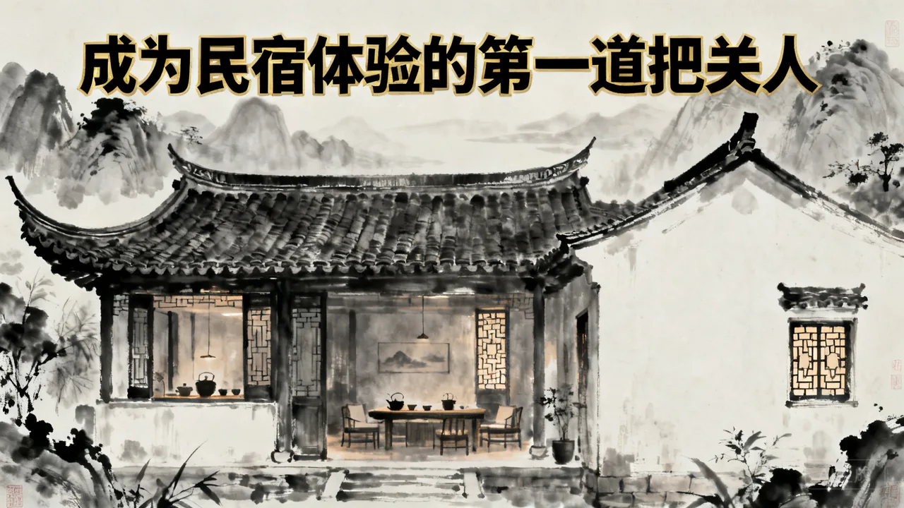 AI插画:民宿体验把关主题